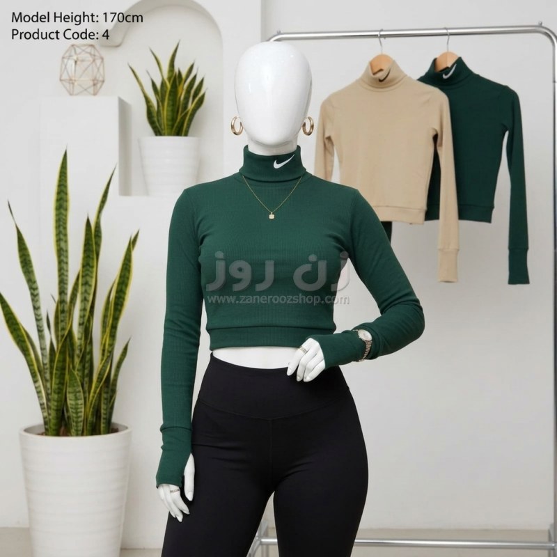 کراپ زنانه یقه اسکی نایک (Nike) فینگردار 6 کراپ زنانه یقه اسکی نایک (Nike) فینگردار - Image 6