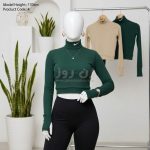 کراپ زنانه یقه اسکی نایک (Nike) فینگردار