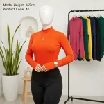 بادی آستین بلند زنانه یقه اسکی فینگردار