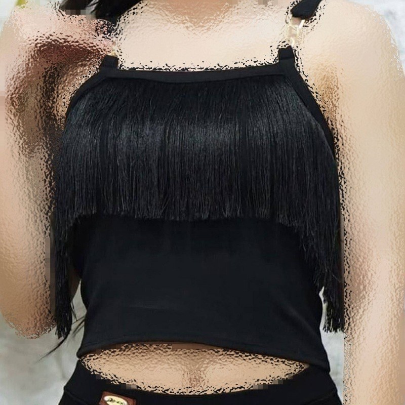 قیمت تاپ زنانه حلقه آستین بند رنجیری جلو ریش دار