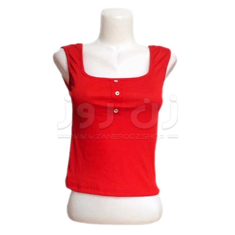 قیمت کراپ زنانه بدون آستین یقه خشتی 3دکمه