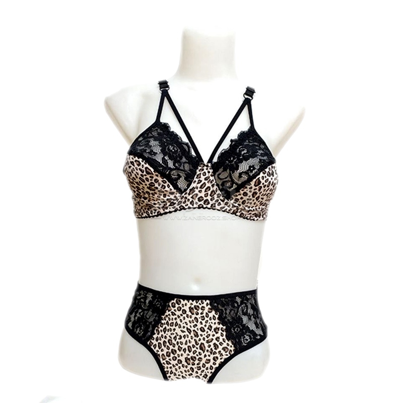 قیمت ست شورت و سوتین پلنگی فنردار هارنسی