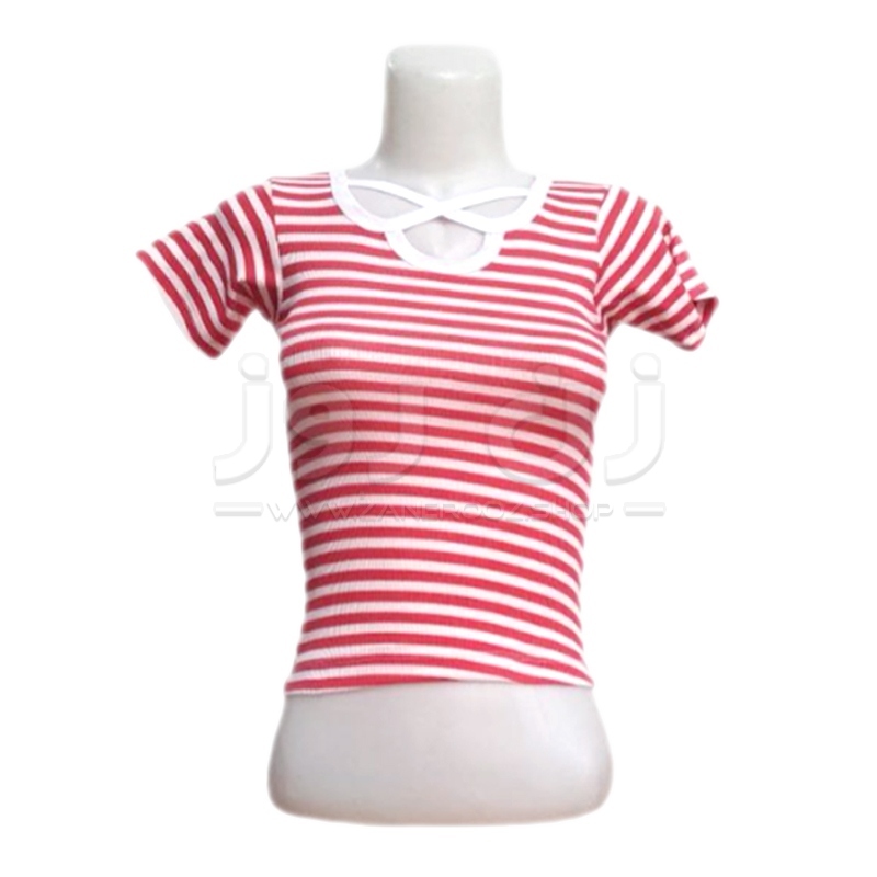 قیمت کراپ زنانه آستین کوتاه یقه طرحدار