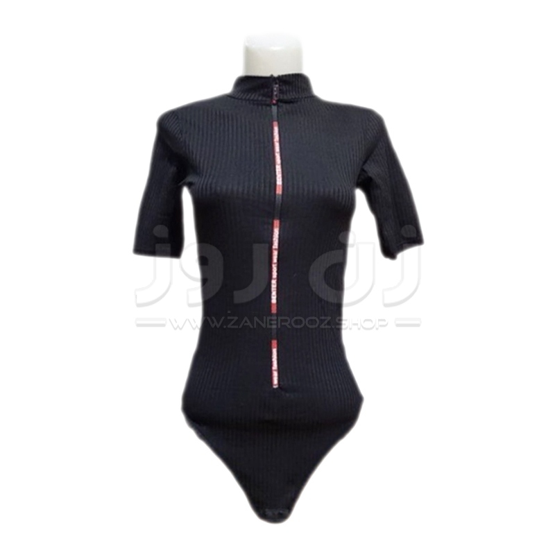 قیمت بادی زنانه آستین کوتاه جلو تمام زیپ پنبه آکاردئونی