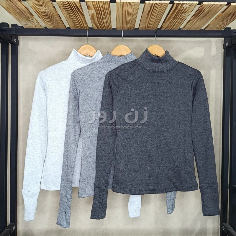 قیمت بلوز یقه اسکی ملانژ فینگردار فانریپ کبریتی