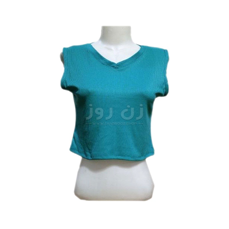 قیمت تاپ زنانه یقه هفت فانریپ کبریتی بدون آستین