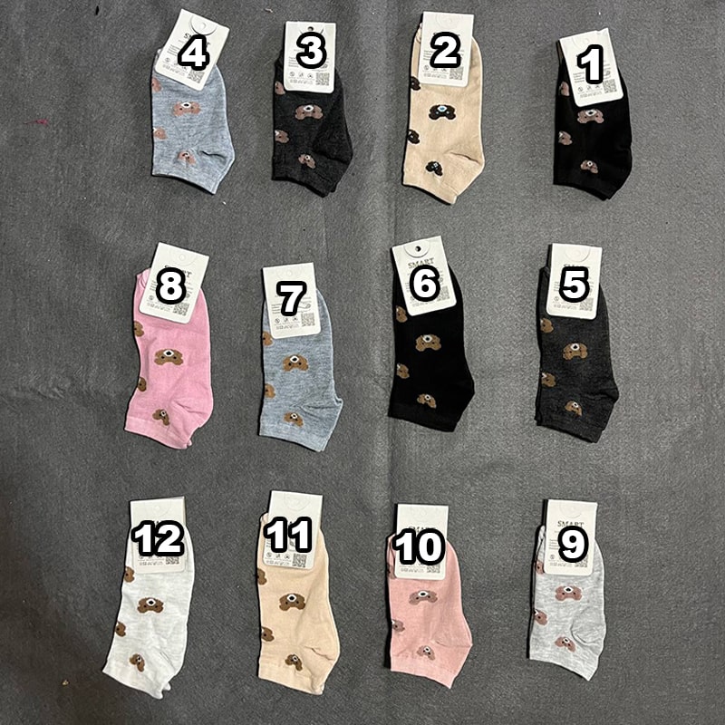 قیمت جوراب دخترانه ساق کوتاه طرح تدی خرسی