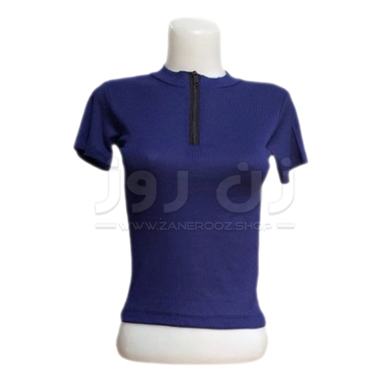 قیمت تیشرت زنانه آستین کوتاه یقه زیپ دار