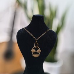 گردنبند برنزی طرح دلقک رقاص سایز بزرگ با زنجیر برنز