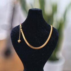گردنبند زنجیر ماری استیل طلایی ضخیم رنگ ثابت