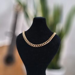 گردنبند طرح کارتیه طلایی رنگ ثابت سایز متوسط