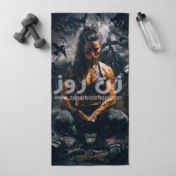 حوله دست و صورت30*60 طرح دختر بدنساز