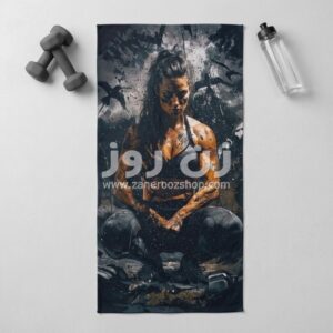 خانه 11 حوله دست و صورت30*60 طرح دختر بدنساز