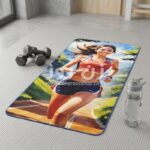 حوله دست و صورت30*60 طرح دختر دونده کار ماراتن 
