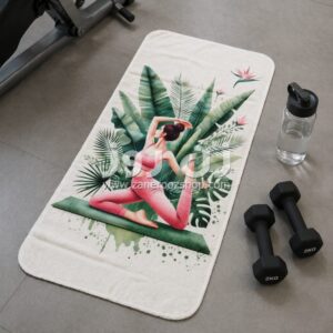 خانه 12 حوله دست و صورت30*60 طرح دختر یوگا کار ریلکس