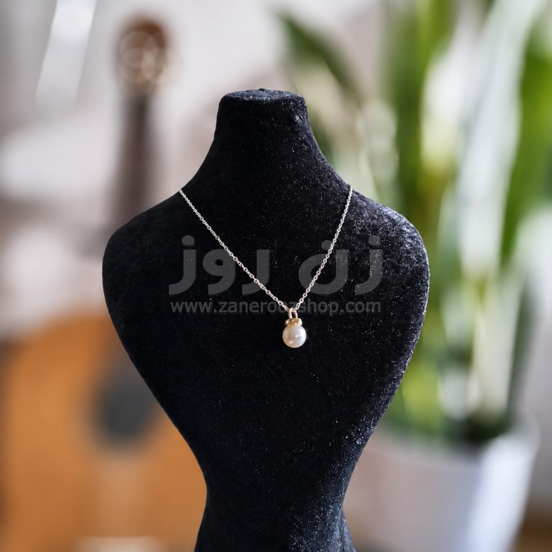 گردنبند مروارید شل با رینگ نگیندار درخشان و زنجیر استیل-کلاسیک و مجلسی 1 گردنبند مروارید شل با رینگ نگیندار درخشان و زنجیر استیل-کلاسیک و مجلسی