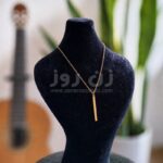 گردنبند پلاک مستطیل طلایی با زنجیر استیل طلایی (مینیمال و لوکس)