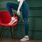 لگینگ آبی نفتی براق زنانه کمر10سانتی
