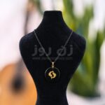 گردنبند ماه تولد اسفند با زنجیر استیل مشکی